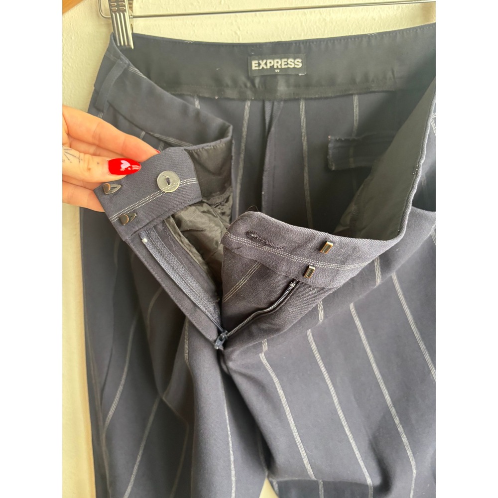Express Editor Barely Boot Low Rise Pinstripe Str… - image 4
